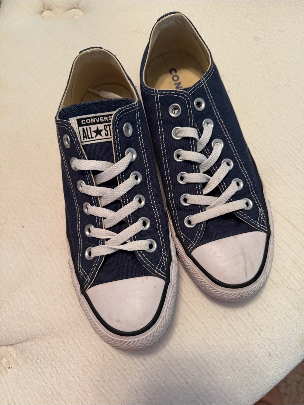 Converse Kids Navy and White Low-Top Sneakers